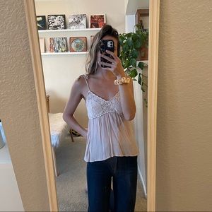 Light pink crochet American rag tank top